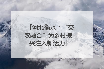 河北衡水：“交农融合”为乡村振兴注入新活力