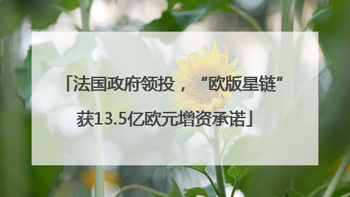 法国政府领投，“欧版星链”获13.5亿欧元增资承诺