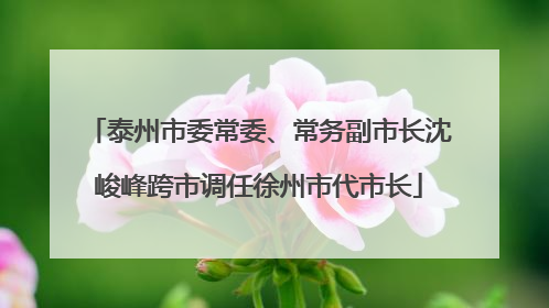 泰州市委常委、常务副市长沈峻峰跨市调任徐州市代市长
