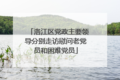洛江区党政主要领导分别走访慰问老党员和困难党员
