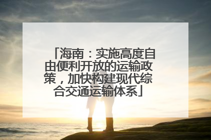海南：实施高度自由便利开放的运输政策，加快构建现代综合交通运输体系