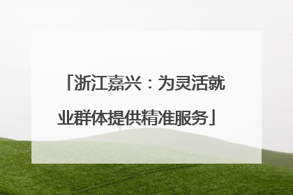 浙江嘉兴：为灵活就业群体提供精准服务