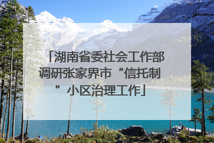 湖南省委社会工作部调研张家界市“信托制”小区治理工作