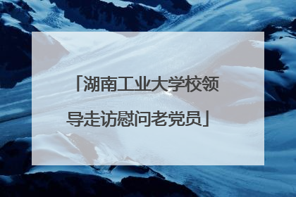 湖南工业大学校领导走访慰问老党员
