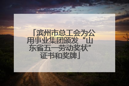 滨州市总工会为公用事业集团颁发“山东省五一劳动奖状”证书和奖牌