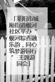 莱阳市城厢街道蚬河社区举办“蚬河粽香融乐韵，同心筑梦游园行” 主题游园会