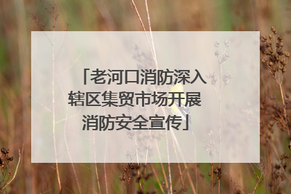老河口消防深入辖区集贸市场开展消防安全宣传