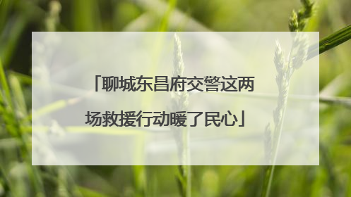 聊城东昌府交警这两场救援行动暖了民心