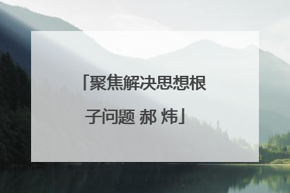 聚焦解决思想根子问题 郝 炜