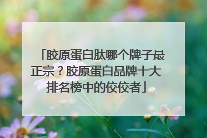 胶原蛋白肽哪个牌子最正宗？胶原蛋白品牌十大排名榜中的佼佼者