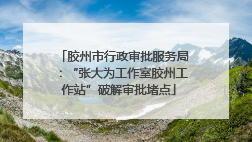 胶州市行政审批服务局：“张大为工作室胶州工作站”破解审批堵点