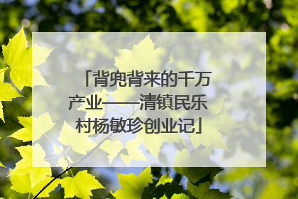 背兜背来的千万产业——清镇民乐村杨敏珍创业记
