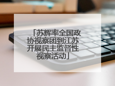 苏辉率全国政协视察团到江苏开展民主监督性视察活动