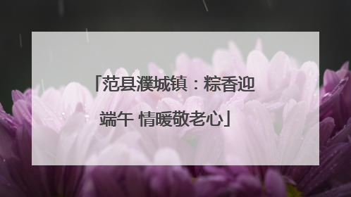 范县濮城镇：粽香迎端午 情暖敬老心