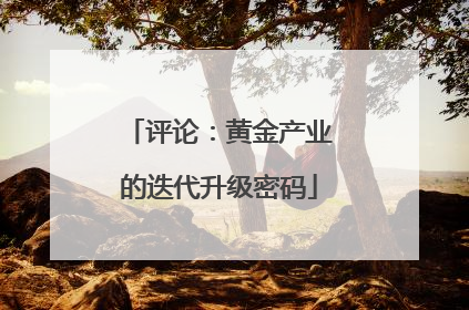 评论：黄金产业的迭代升级密码
