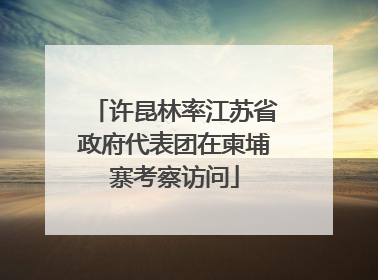 许昆林率江苏省政府代表团在柬埔寨考察访问