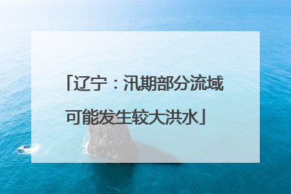 辽宁：汛期部分流域可能发生较大洪水