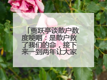 贾跃亭谈散户数度哽咽：是散户救了我们的命，接下来一到两年让大家挽回损失