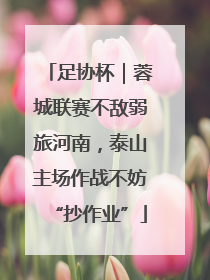 足协杯｜蓉城联赛不敌弱旅河南，泰山主场作战不妨“抄作业”