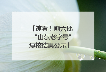 速看！前六批“山东老字号”复核结果公示
