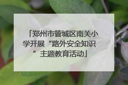 郑州市管城区南关小学开展“路外安全知识”主题教育活动