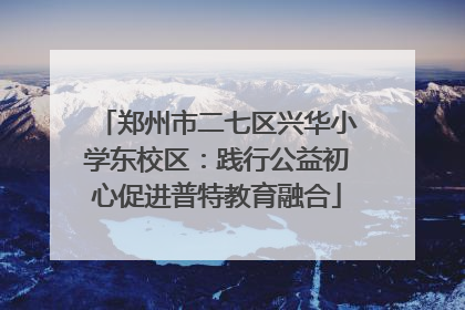 郑州市二七区兴华小学东校区：践行公益初心促进普特教育融合