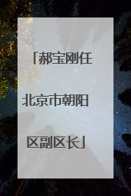郝宝刚任北京市朝阳区副区长