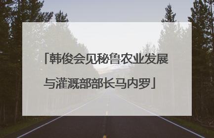 韩俊会见秘鲁农业发展与灌溉部部长马内罗