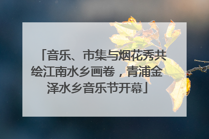 音乐、市集与烟花秀共绘江南水乡画卷，青浦金泽水乡音乐节开幕