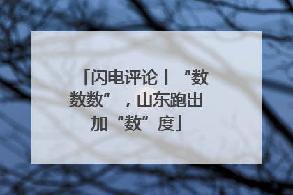 闪电评论丨“数数数”，山东跑出加“数”度