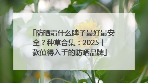 防晒霜什么牌子最好最安全？种草合集：2025十款值得入手的防晒品牌