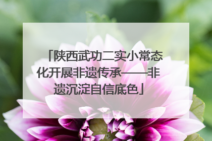 陕西武功二实小常态化开展非遗传承——非遗沉淀自信底色