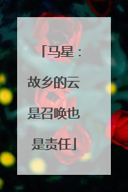 马星：故乡的云是召唤也是责任