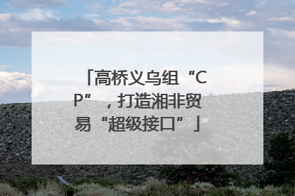 高桥义乌组“CP”，打造湘非贸易“超级接口”