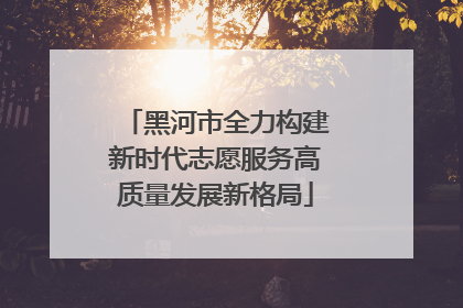 黑河市全力构建新时代志愿服务高质量发展新格局
