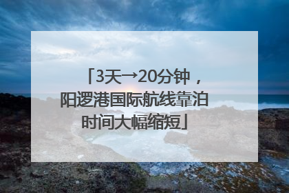 3天→20分钟，阳逻港国际航线靠泊时间大幅缩短