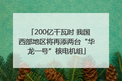 200亿千瓦时 我国西部地区将再添两台“华龙一号”核电机组