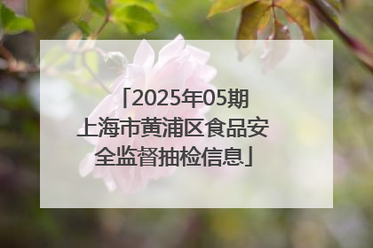 2025年05期上海市黄浦区食品安全监督抽检信息