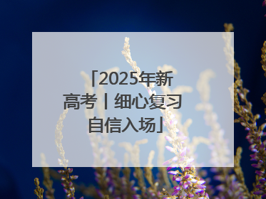 2025年新高考丨细心复习 自信入场
