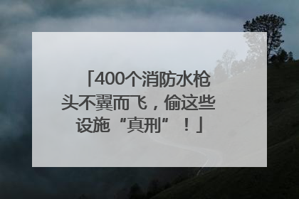 400个消防水枪头不翼而飞，偷这些设施“真刑”！