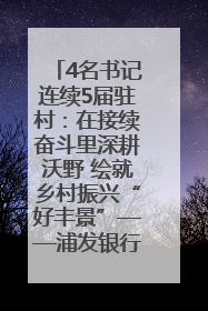 4名书记连续5届驻村：在接续奋斗里深耕沃野 绘就乡村振兴“好丰景”——浦发银行南京分行助力脱贫攻坚、帮促乡村振兴记事（二）