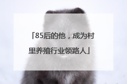 85后的他，成为村里养殖行业领路人