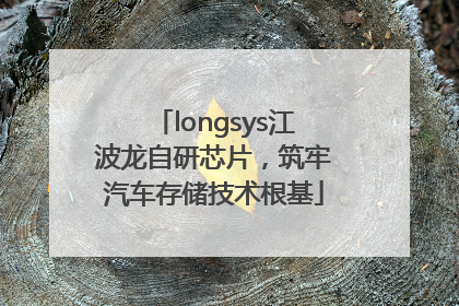 longsys江波龙自研芯片，筑牢汽车存储技术根基